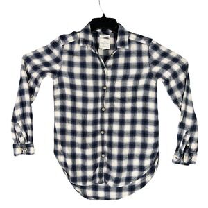 American Eagle Shirt‎ Womens XS Flannel Button Down Boyfriend Fit Cozy Casual